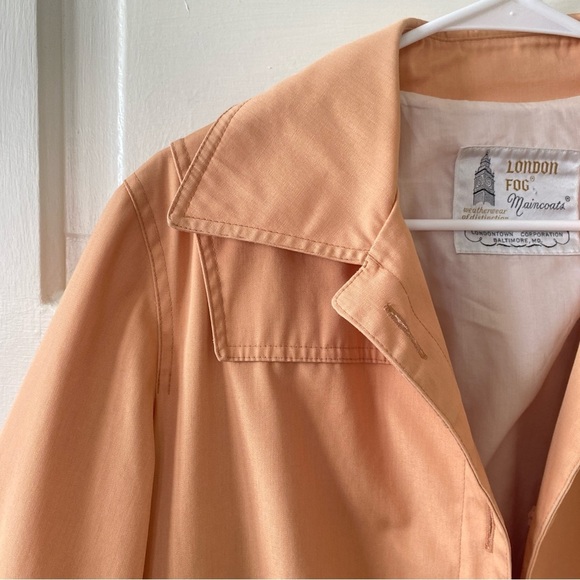 LONDON FOG Vintage Coral Trench Coat Women's Size 12 Petite Missing Belt - Picture 5 of 12